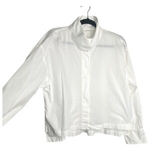 WJ Martin Mock Neck Kick Pleat Shirt Jess Blouse Made In Italy‎ Retail $361